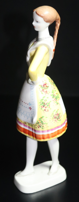 Hungarian Porcelain Figure Of A Young Dancing Girl In A Yellow Dress - Image 2 of 6