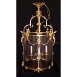 Large Heavy Quality French Ormolu Hall Lantern, RG Stamped To The Mounts