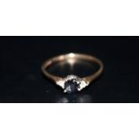 9ct Gold Ladies Diamond And Sapphire Dress Ring, Central Sapphire