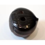 Antique Lacquered Wood Japanese Netsuke, Of Simple Form