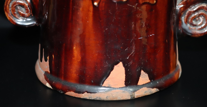 Antique Brown Glazed Two Handled Loving/Marriage Cup, Probably Bennington - Image 4 of 6