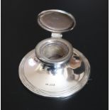 Large Silver Inkwell, Fully Hallmarked For Sheffield z 1917, Makers Mark