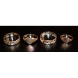 Four 9ct Gold Rings, All Hallmarked. Weight 8.8 Grams