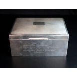 Silver Wood Lined Cigarette/Cigar Box, Fully Hallmarked For Birmingham R 1966