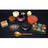 Collection Of Oriental Paper Mache Items