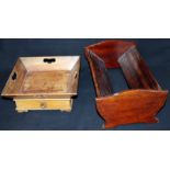 Arts And Crafts Wooden Square Dish With Integral Drawer