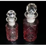 2 Cut Glass Bottles With Stoppers