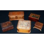 Collection Of Wooden Boxes; Comprising Jewellery Boxes