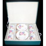 Aynsley Bone China Coffee Set In Box, Includes 6 Cups And Saucers