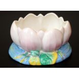 Clarice Cliff Moulded Bowl, Lotus Flower, 9 x 5 Inches