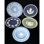Collection Of Wedgewood Jasper Ware Plates, To Include Commem
