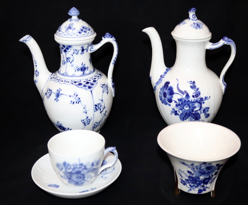 Collection of Porcelain; To Include Two Royal Copenhagen Coffee Pots