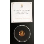 9ct Gold Jubilee Mint Commemorative Coin, Queen Elizabeth 90th Birthday 2016, 1g, One Crown, In Case