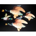 Set Of Three Falcon Ware Duck Figures, Numbered 1360, 1401 And