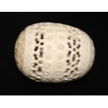 Early 19thC European Ivory Cotton Spool, Reticulated Design, With Threaded Aperture, Possibly French