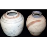Two Studio Pottery Vases, Tallest Height 6 Inches