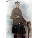 Military Interest, A Rare Large Sized Photograph Highlighted In Colour Of A Young scottish Soldier