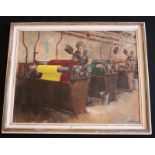 Edmund Roxby, Industrial Oil Painting On Canvas, Titled 'The Dyehouse'