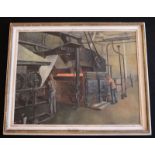 Edmund Roxby, Industrial Oil Painting On Canvas, Titled 'The Singe House'