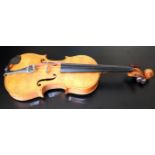 Decorative Violin With Unusual Diamond Decoration To The Body, Two Piece Back, Overall Length 23.5 I