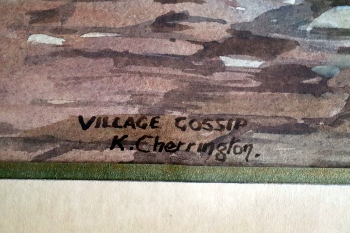 Pair Of Framed Watercolours, One Titled "The Village Gossi - Image 4 of 5