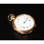 Half Hunter Pocket Watch With 14ct Gold Case, 23.8 Grams