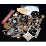 Mixed Lot Of Watch Parts, Straps, Movements Etc