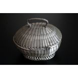 19thC French Silvered Weave Egg Basket, Appears Unmarked, Weight 173 Grams