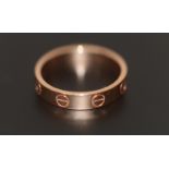 Cartier 18ct Gold Band Ring, Fully Hallmarked, Complete With Boxes