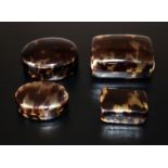 4 Tortoise Shell boxes largest: 6.5 x 4.5cm, Smallest: 4 x 2.9cm