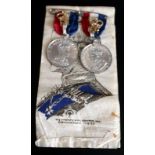 Pair Of Coronation Medals With Paper Serviettes, Edward VIII & George VI