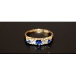 18ct Gold Ladies Diamond And Sapphire Ring, Fully Hallmarked, Ring