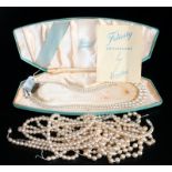 Felicity Opalescent Simulated Double Strand Pearls Complete With