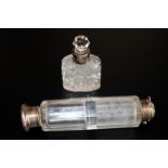 Double Ended Scent Bottle A/F Together With A Silver Collared Scent Bottle