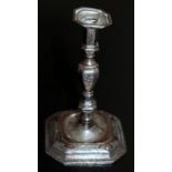 Queen Anne Cast Silver Taperstick, Mark Of Thomas Mer