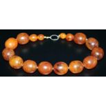 Early 20thC Amber Coloured Bead Necklace