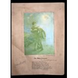 Military Interest, WWI Print With Poem, Signed