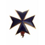 MILITARY KNIGHT ORDER OF SAINT BRIDGET OF SWEDEN A gilt Maltese cross with navy blue enamel and