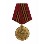 SOVIET WWII MEDAL FOR THE CAPTURE OF BERLIN The Medal For the Capture of Berlin was a World War II