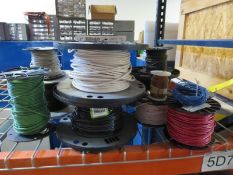 Assorted Wire. Thhn Solid & Stranded, 11 spools. Hit # 2203714. Center Rack