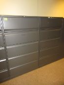 Lot of (2) 5-Drawer Lateral File Cabinets, 36"w x 18"d x 64"h. HIT# 2179007. Loc: W3.193. Asset