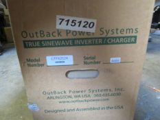 Out Back Power System FX2000 Inverter Charger, in original unopened box. Continuous Power @25C: 2000