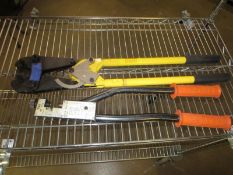 Cable Crimpers. Lot: (1) Model 600850 for Battery Terminals & (1) T & B WT 3175 Ratcheting