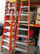 8' & 6' Fiberglass Ladders. Lot: (2) Werner 8ft Ladders & (1) Louisville 6ft Ladder. Hit # 2203627.