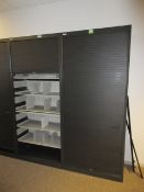 Wright-Line Lot of (2) Steel Storage Cabinets, 36"w x 19"d x 84"h, with roll up doors. HIT# 2178995.