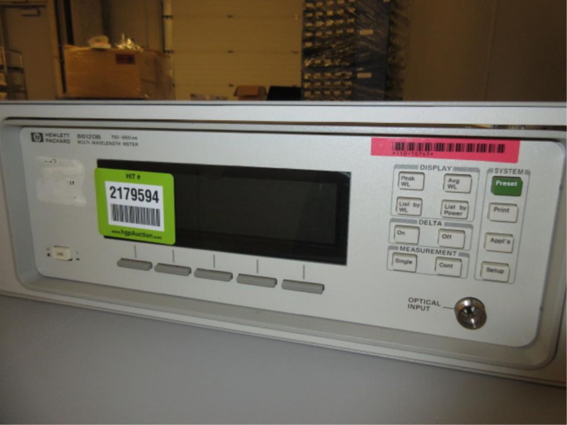 Hewlett Packard 86120B Multi-Wavelength Meter. Multi-Wavelength Meter, (2000), 700-1650 nm, 100- - Image 2 of 3