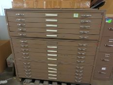 Print Cabinets. Lot: (1) 54"w x 51" h x 41 1/2"d & (1) 16"w x 27"d X 54"h. Contents in or on top