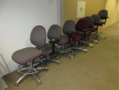 Swivel Chairs. Lot of (7) Upholstered Swivel Chairs. HIT# 2179752. Loc: W4.181. Asset Located at