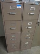 File Cabinets & Metal Shelves. Lot: (4) 4 Drawer File cabinets, (2) Metal Shelves & (3) 2 Drawer