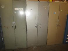 Metal Cabinets with Contents. Lot: (Qty 3) Cabinets with contents to include: DeWalt Electric Saber